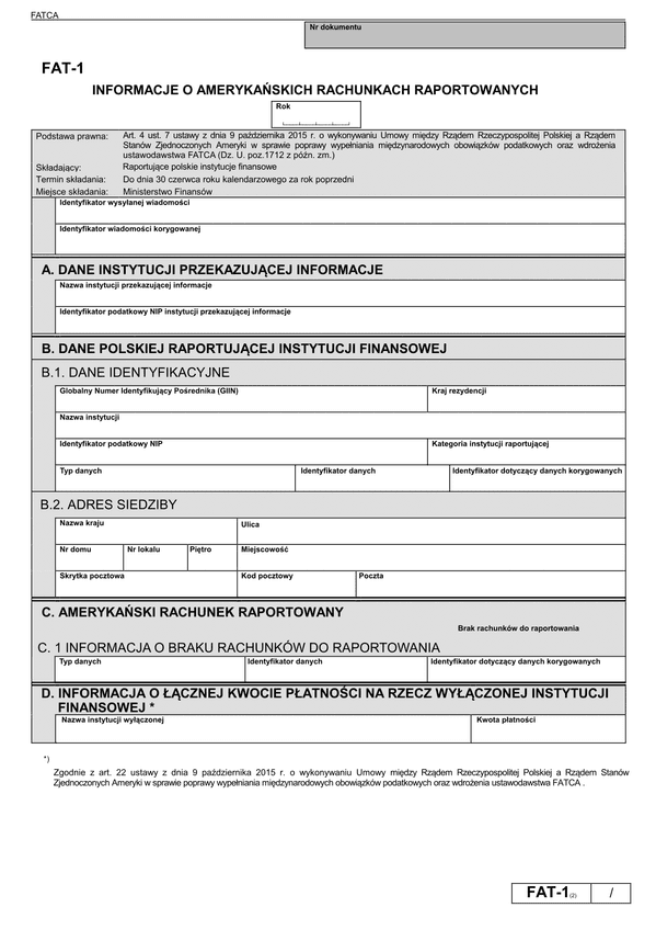 FAT-1 (2) (archiwalny) Informacje o amerykańskich rachunkach raportowanych