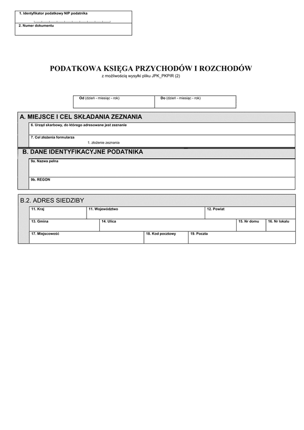 PKPiR Podatkowa Księga Przychodów i Rozchodów z możliwością wysyłki JPK_PKPIR (2)