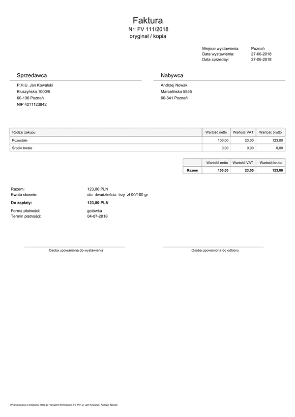 FZ (archiwalny) Faktura zakupowa