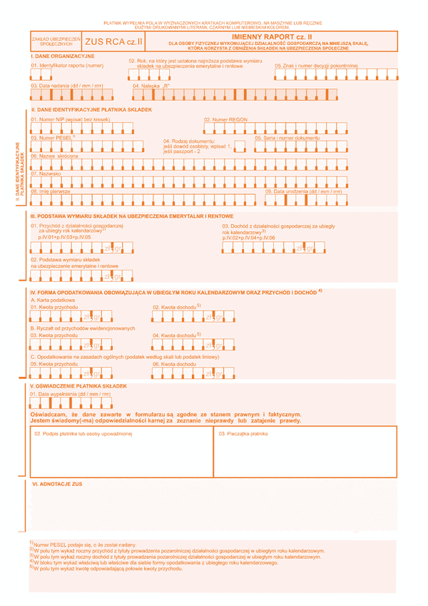 ZUS RCA cz.II Imienny raport