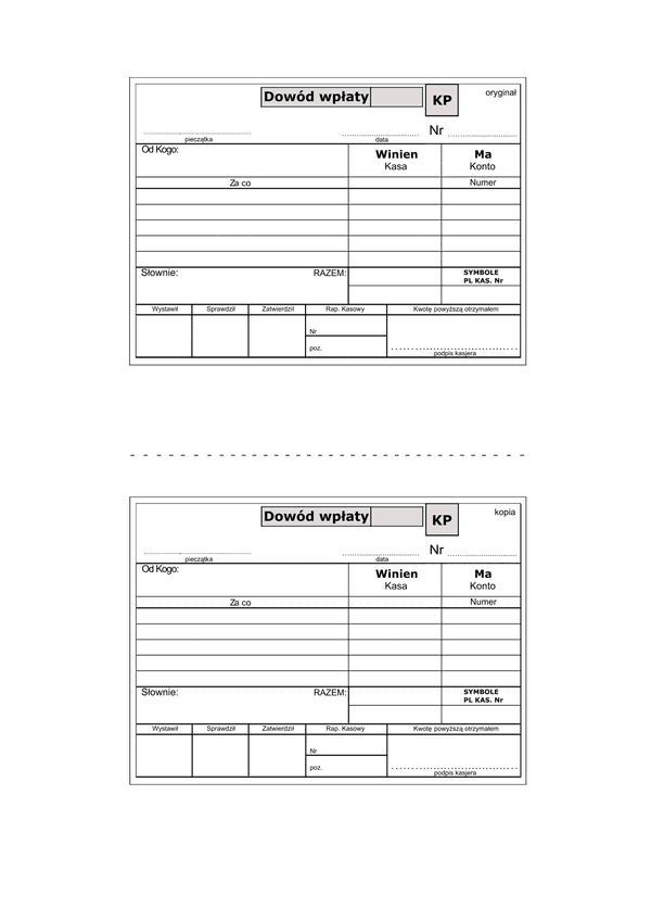 KP (archiwalny) Dowód wpłaty