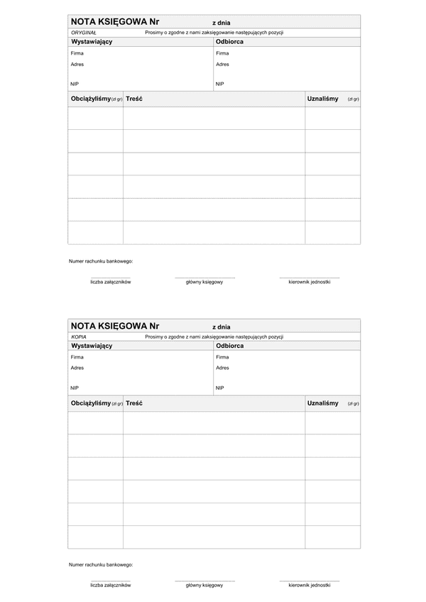 NKsieg Nota księgowa