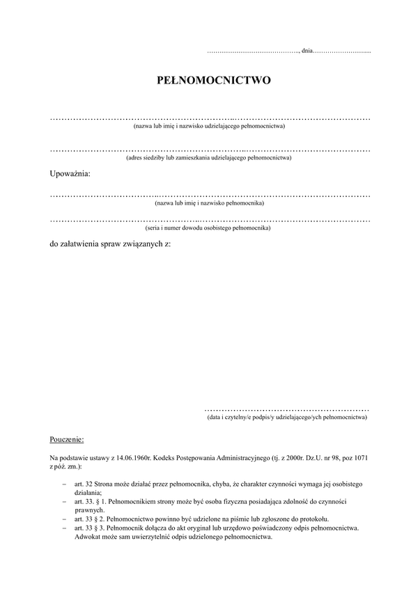 Po Pełnomocnictwo 