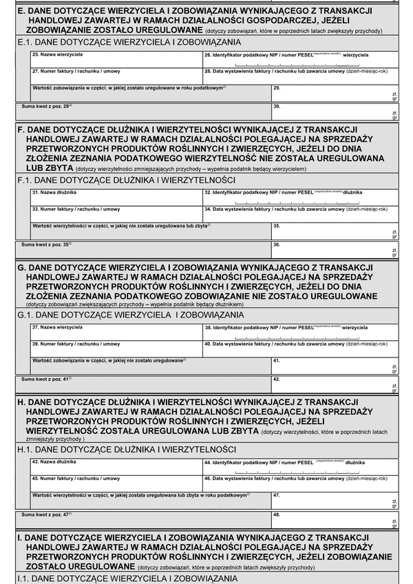 PIT/WZR (2) (archiwalny) (2021-2022) Informacja o wierzytelnościach i zobowiązaniach zmniejszających lub zwiększających podstawę opodatkowania (stratę) wynikających z transakcji handlowych