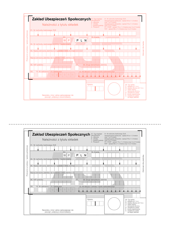 Ppwg (ZUS) (archiwalny) Polecenie przelewu / wpłata gotówkowa do Zakładu Ubezpieczeń Społecznych (Należności z tytułu składek)