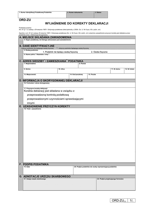 ORD-ZU (1) (archiwalny) Wyjaśnienie do korekty deklaracji