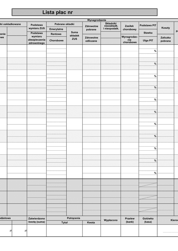 WLP (archiwalny) Wieloosobowa / zbiorcza lista płac