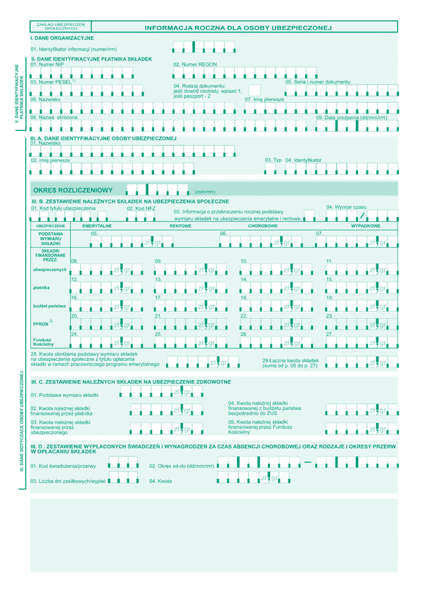 IROU (archiwalny) Informacja roczna dla osoby ubezpieczonej