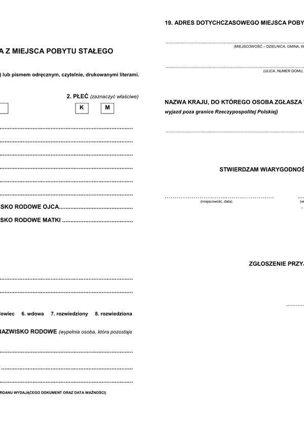 ZWMPS(n) (archiwalny) Zgłoszenie wymeldowania z miejsca pobytu stałego