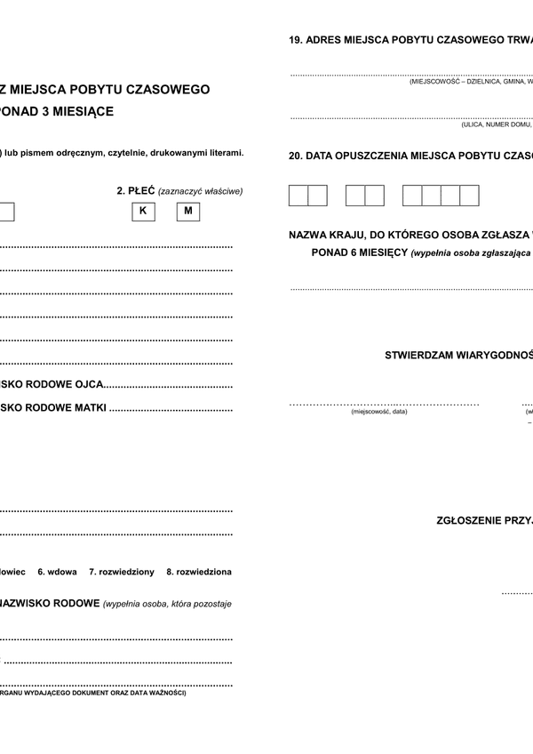 ZWC(n) (archiwalny) Zgłoszenie wymeldowania z miejsca pobytu czasowego trwającego ponad 3 miesiące