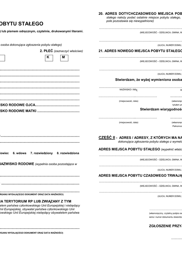 ZPS(n) (archiwalny) Zgłoszenie pobytu stałego