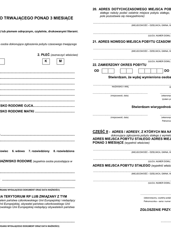 ZPC (archiwalny) Zgłoszenie pobytu czasowego trwającego ponad 3 miesiące