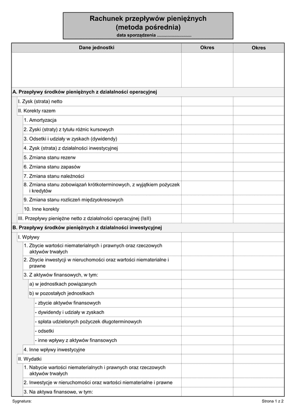 Rach-Pp (archiwalny) Rachunek przepływów pieniężnych (metoda pośrednia)