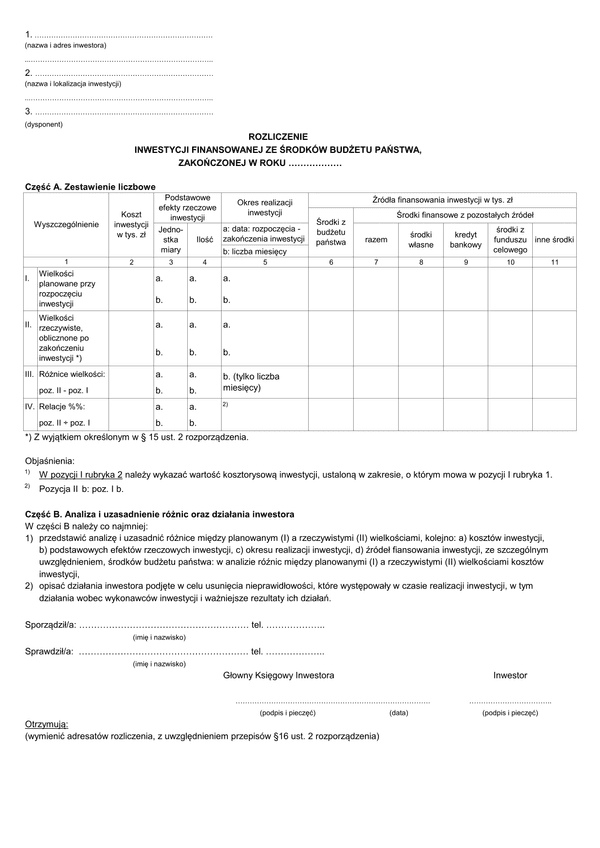 RIFBP Rozliczenie inwestycji finansowanej ze środków budżetu państwa