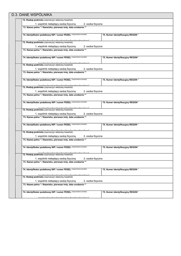 NIP-8 (1)-D.3 (archiwalny) Załącznik do NIP-8: Dane wspólnika