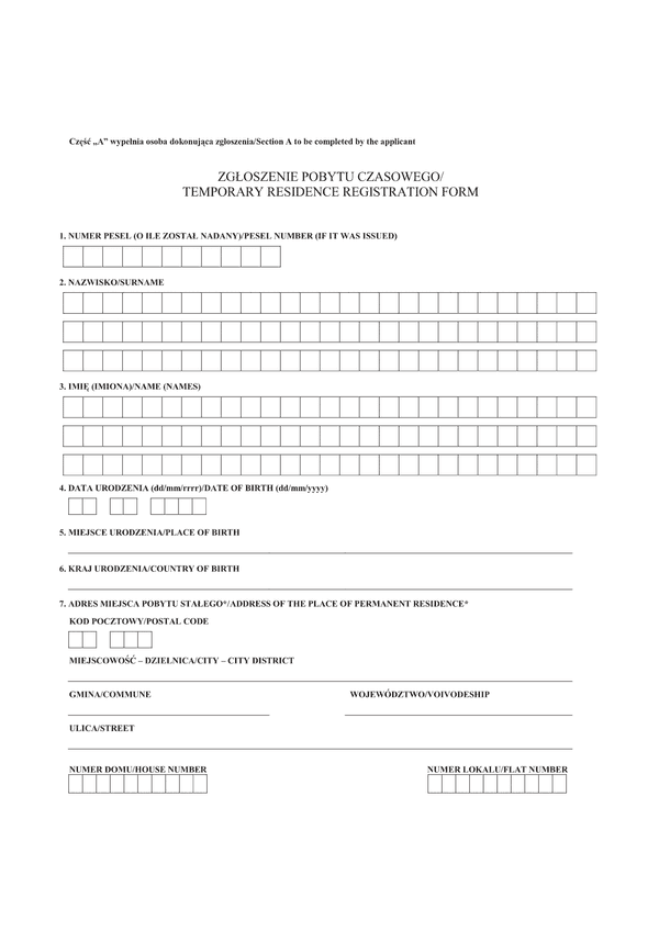 ZPC (archiwalny) Zgłoszenie pobytu czasowego