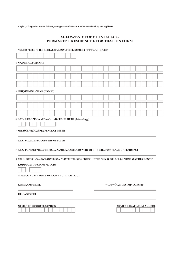 ZPS(n) (archiwalny) Zgłoszenie pobytu stałego