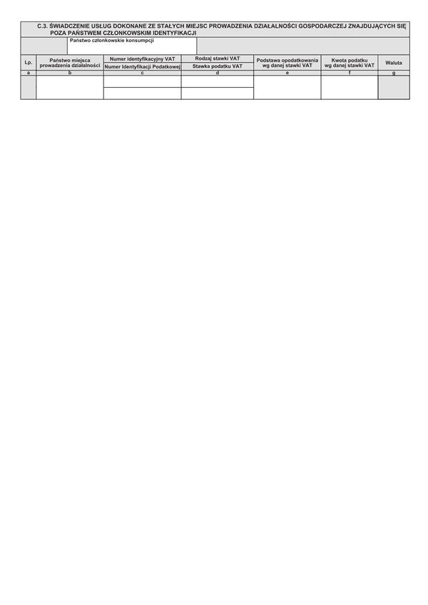 VIU-D C.3. (1) (archiwalny) Deklaracja dla rozliczania podatku VAT w zakresie procedury unijnej (OSS) - załącznik C.3.