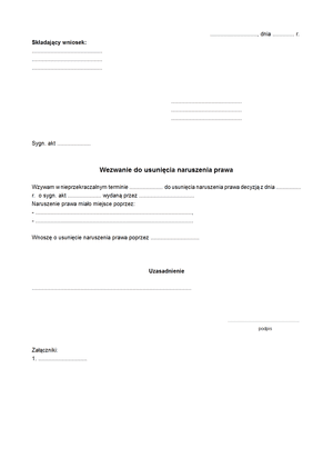 WUNP Wezwanie do usunięcia naruszenia prawa