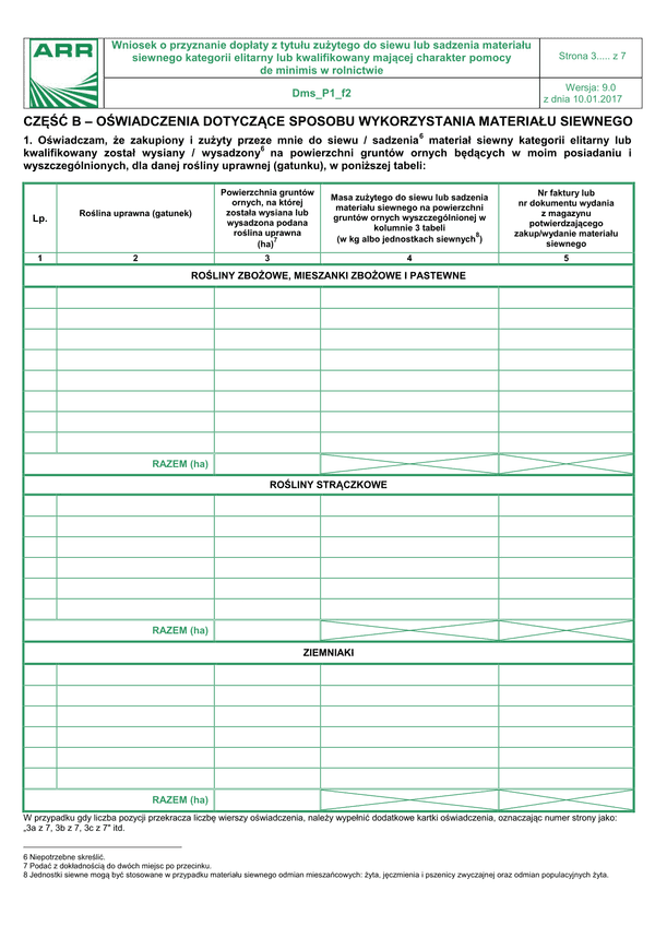 Dms_P1_f2 - str 3 (archiwalny) Oświadczenie dotyczące sposobu wykorzystania materiału siewnego