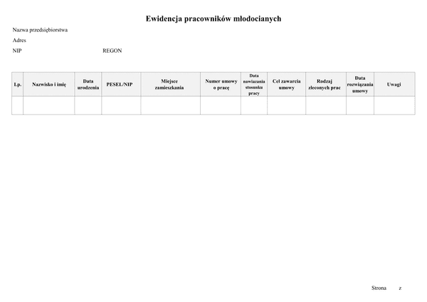 EPM Ewidencja pracowników młodocianych