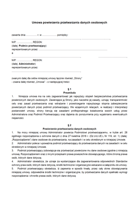 RODO-UPDO Umowa powierzenia przetwarzania danych osobowych (RODO)