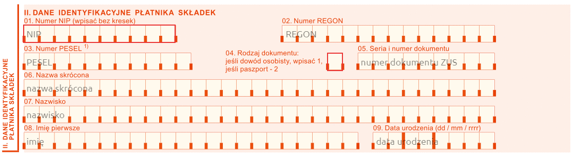 ZUS DRA - jak wypełnić blok II