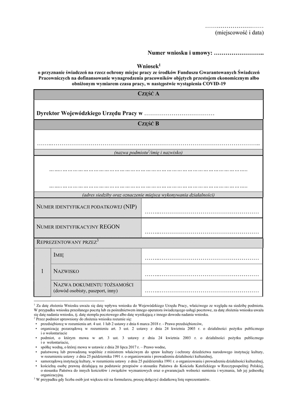 VIA-WOMP (archiwalny) Wniosek o przyznanie świadczenia na ochronę miejsc pracy (COVID-19)