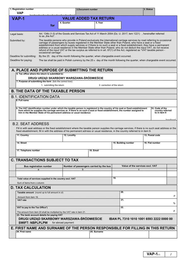 VAP-1en (1)  VALUE ADDED TAX RETURN