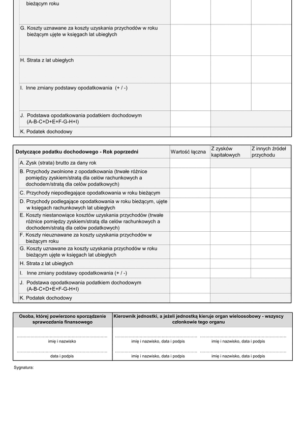 SFJOPZ DInfo (archiwalny) Nota podatkowa - Informacja dodatkowa dotycząca podatku dochodowego - (jednostka OPP) w złotych - z wysyłką JPK_SF (1)