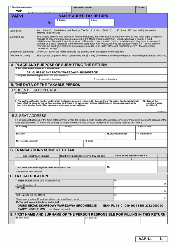 VAP-1en (1)  VALUE ADDED TAX RETURN