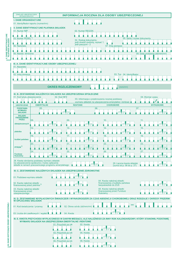 IROU (archiwalny) Informacja roczna dla osoby ubezpieczonej