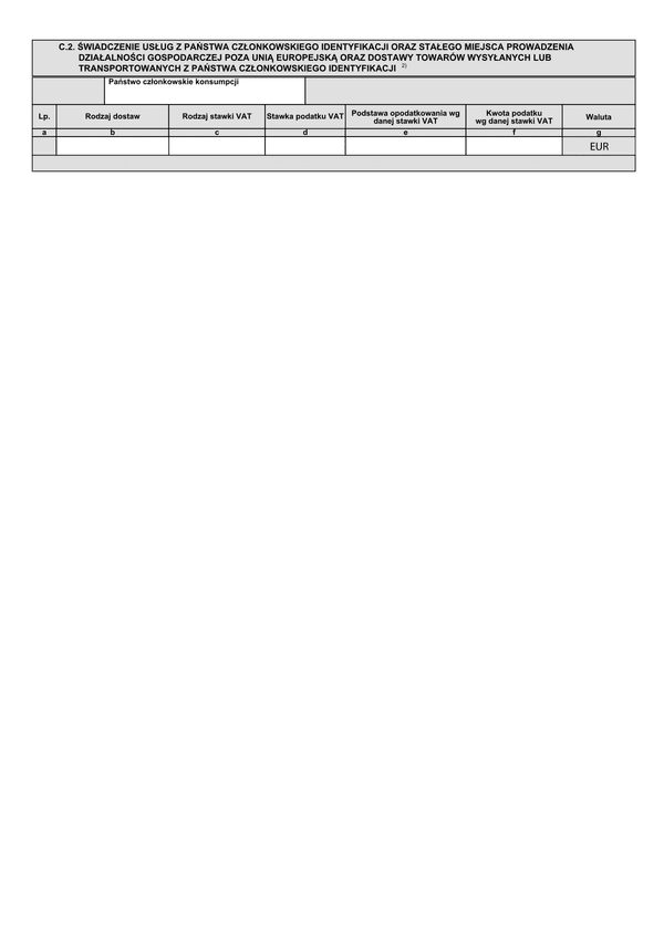 VIU-DO (OSS) zał. C.2 Deklaracja dla rozliczenia podatku VAT w zakresie procedury unijnej